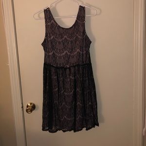 Pink with Black Lace Dress